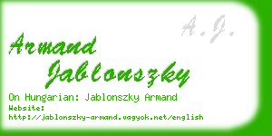 armand jablonszky business card